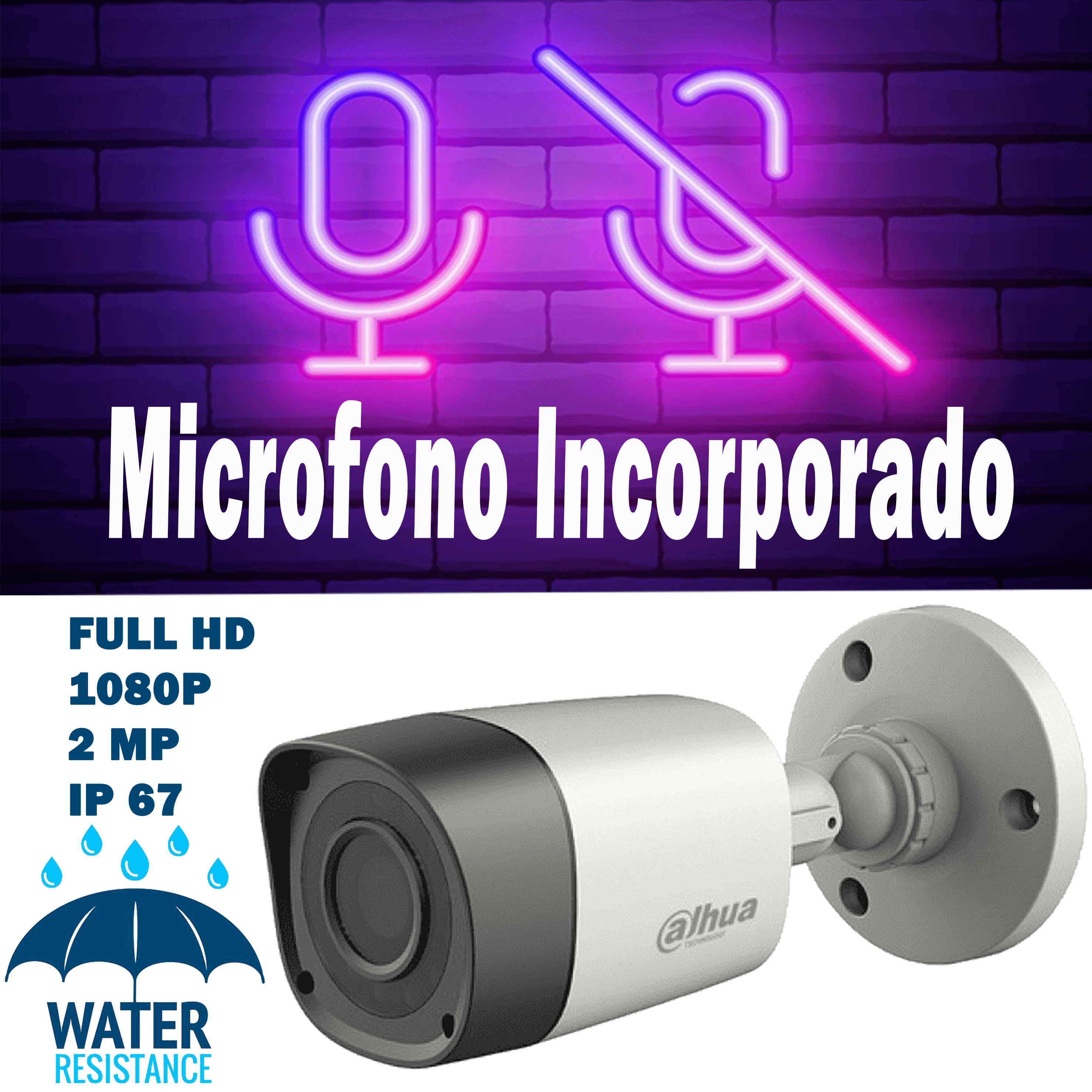 Camara Dahua Bullet de 2 MP con Audio